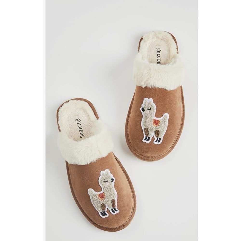 Soludos‎ Suede Novelty Slippers Llama Women's Size 10